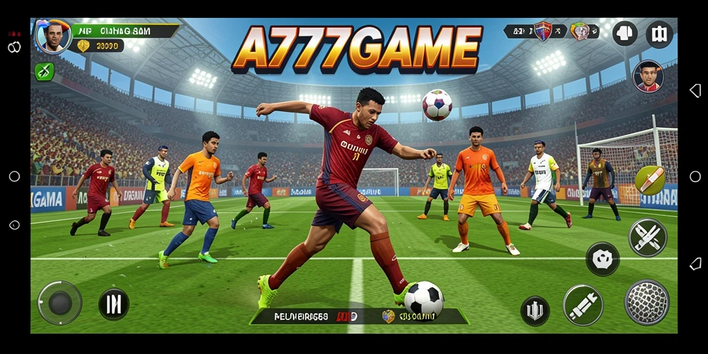 Screenshot utama A777GAME menampilkan gameplay olahraga yang dinamis dan interaktif.