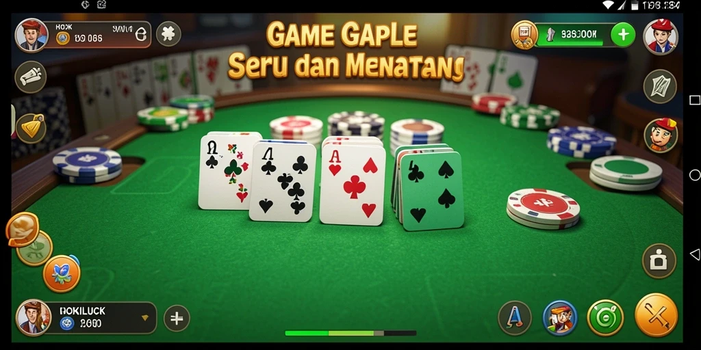 Tampilan gameplay HOKILUCK yang seru saat bermain Gaple.