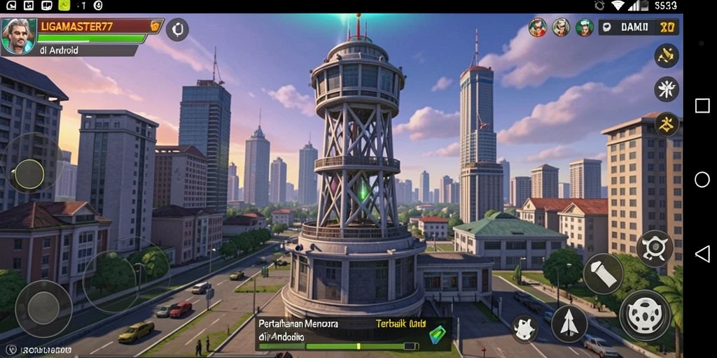 Tampilan gameplay LIGAMASTER77 menunjukkan aksi seru dalam Tower Defense.