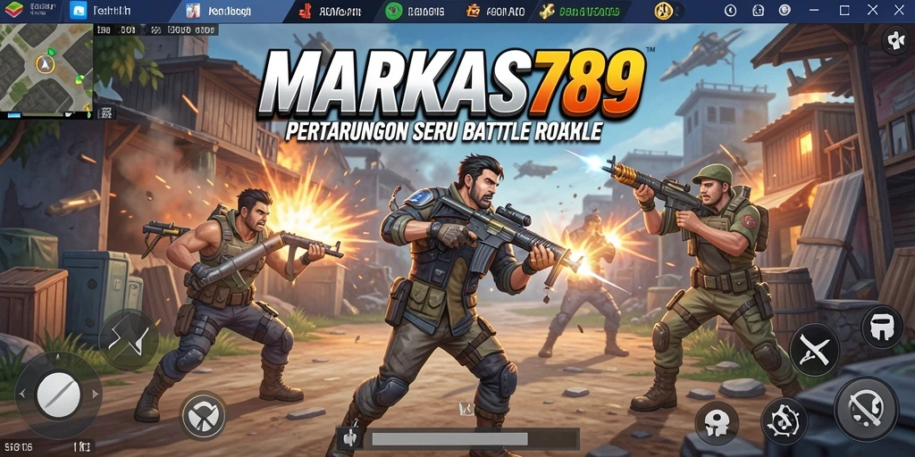 Tampilan gameplay mendebarkan dari MARKAS789 dalam aksi Battle Royale.