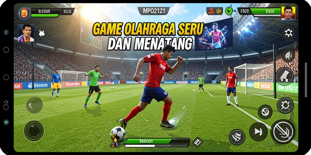 Tampilan gameplay seru dalam MPO2121 yang menampilkan aksi olahraga.