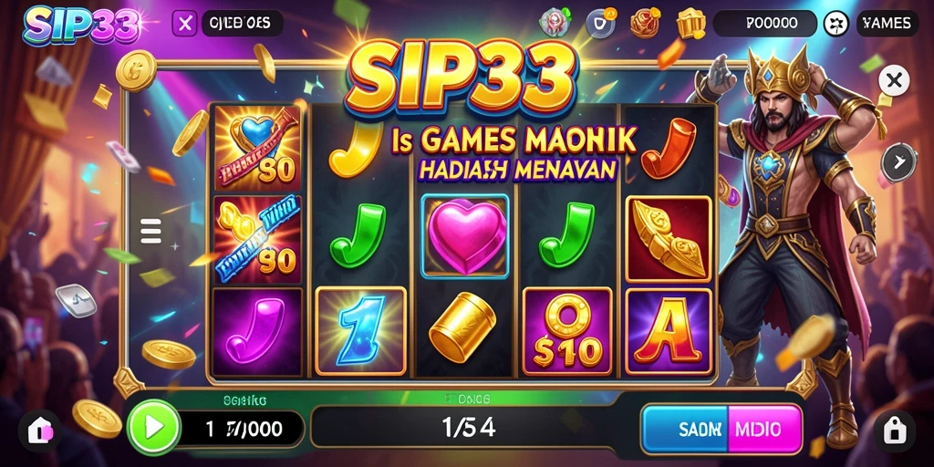 Tangkapan layar SIP33 menampilkan gameplay Slot yang menyenangkan dan penuh warna.