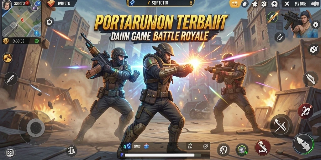 Tampilan gameplay SORTOTO yang mendebarkan dalam pertarungan Battle Royale.