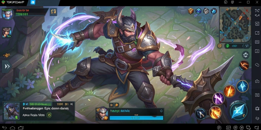Menampilkan gameplay seru dalam petualangan ARPG TOKOPEDIAVIP.